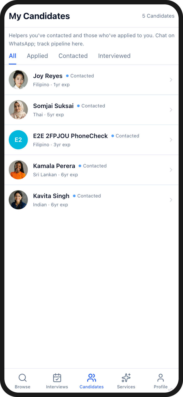 HelperEx candidates management